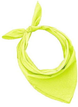 JOPHY & CO. Halstuch aus 100% Baumwolle, 3/5/10 Stück, für Damen, Herren, Kinder, Unisex, Unisex, unikal und/oder paisleygemustert COD A644, fluoreszierend gelb, Set 10 Stück