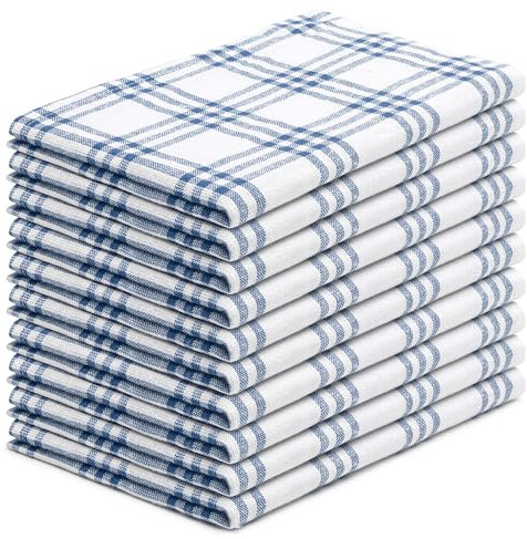 EllaTex 10er Pack Geschirrtücher Küchentücher Trockentücher Grubentücher 100% Baumwolle, Farbe: Royal