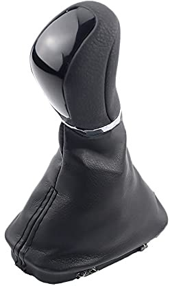 Bumdenuu Pomo de cambio automático negro con polainas para Mercedes W203 W204
