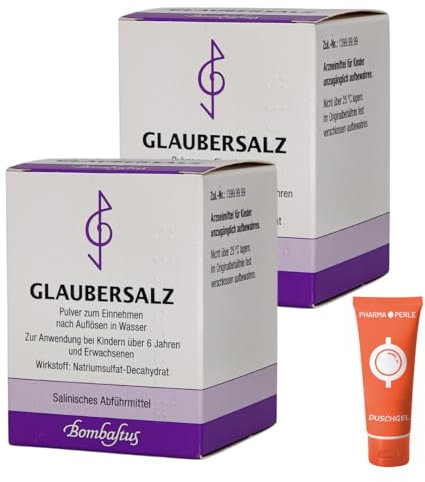 Bombastus Glaubersalz, 2x 100g I Salinisches Abführmittel I bei Verstopfung (Obstipation) I Darmreinigung I Spar-Set plus Pharma Perle give-away (Glaubersalz 2x 100 g)