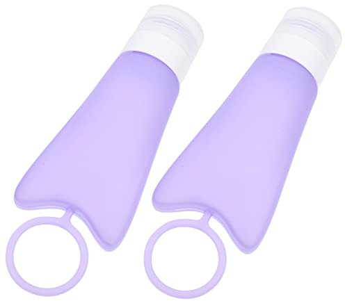 HAPINARY 1Set Portable Silicone Emulsion Bottles Refillable Travel Makeup Containers for Shampoo Lotion Body Wash Compact with Hook Design for Business Trips