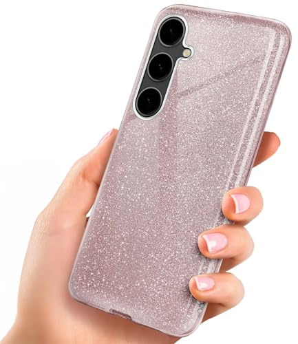ONEFLOW Glitter Case für Samsung Galaxy S23 FE Glitzer Handyhülle mit Kameraschutz, Stylische Hülle Glitzernd, Dünne TPU Schutzhülle für Damen, Glitzerhülle Qi kompatibel, Rosa