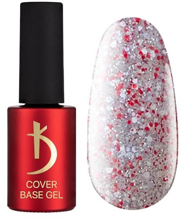 Unterlack - Base Coat Cover Gel Transparent -7ml- Crystal Drops Reflective Flakes Soak Off - UV LED Nagellack Gel Nägel - Basislack mit Reflektierend Flocken Flasche Lack