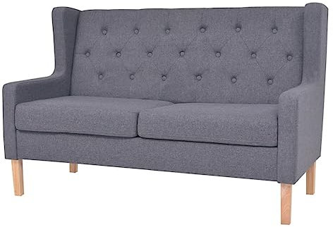 UTSRABFA Sofa Sitzbank Esszimmer Cord Sofa Küchensofa 2-Sitzer-Sofa Stoff Grau Geeignet für Schlafzimmer, Esszimmer, Wohnungen, Lofts
