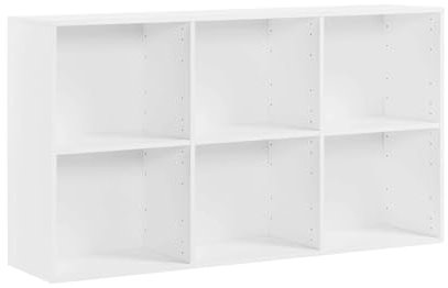mokebo Aktenregal oder Raumteiler Regal in Weiß 'Der Verstauer', Holzregal, Bücherregal oder Würfelregal fürs Büro, auch als Kinderregal oder Ordnerregal im Kinderzimmer in 132x75x35 (B/H/T in cm)
