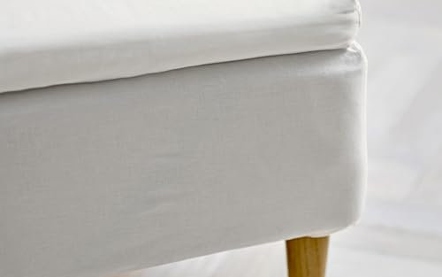Södahl Calm Topper Spannbettlaken aus 100% Bio-Baumwolle, 180 x 200 x 8 cm, Offwhite