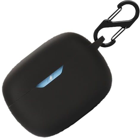 Silikon Hülle für JBL Wave Beam Tasche, Stoßfeste Schutzhülle und Haut Protective Case Cover für JBL Wave Beam with Keychain (Schwarz)