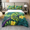 Chameleon 100% Natürliche Baumwolle Bettbezug 135x200,Zweig Blatt Tröster Bezug,Blume Tropische Wildlife Bettwäsche Set,Dschungel Safari Tier Bett Set,Blau Gelb Grün