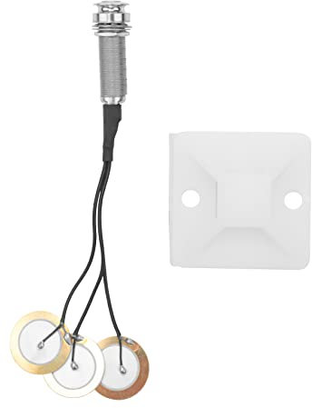 Giyofom Piezo-Kontaktmikrofon, 3 Wandler-Tonabnehmer mit Endstift-Buchse für Kalimba