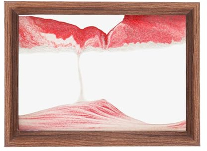 AzureLeap Peinture de Sable 3D Rotative - Art de Sable Sous-Marin Peinture de Sable Fluide Cadeau en Sable Décoration Sablier en Bois Pour Bureau Salon et Jouets pour Adultes et Enfants [Rouge-10]