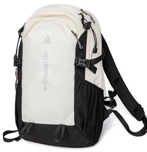 Outplea Wanderrucksack Damen Klein, 20L Sportrucksack Komfortabler Wasserdicht, Tagesrucksäcke Mädchen für Reisen Schule Camping Outdoor, Schwarz & Weiß