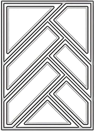 Silver Cutting Dies for Card Making Rectangle Triangle Background Metal Die Cuts Hollow Frame Embossing Template for DIY Scrapbooking Album Decor Die Cuts Craft