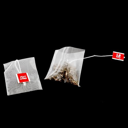 100 Pezzi di Sacchetti per Infusore per tè Vuoto in Nylon-filtro Premium di Grade Alimentare con Corse per Erbe, Spezie e Bouquet Garni-per tè, Stufati, Zuppe e Marinate-sicuro e Resistente