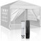 Bonnlo Carpa Plegable de 3x3m, UPF 50+, Las pergolas de jardín Impermeables y el Gazebo Son adecuados para usos Exteriores, como Camping, Festivales, Playa y Patios (Blanco con 4 Laterales)