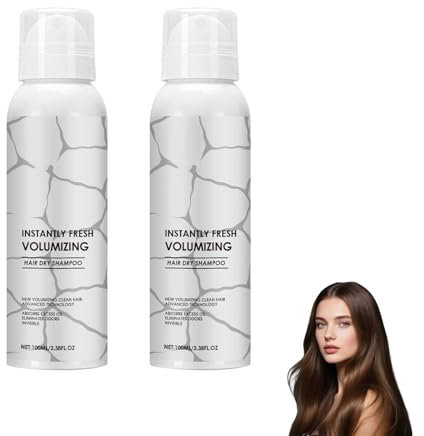Volumizing Dry Shampoo Spray 2pcs Natürliches Trockenshampoo mit Pfefferminz & Lemon für Instantly Fresh Volumizing Hair Dry Shampoo, Sofort Trocknendes Volumenshampoo, Erfrischend und Nicht Fettend