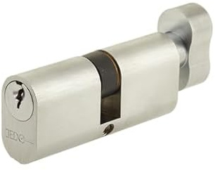 Kooples Hardware Oval Profile Cylinder & Turn – Key and Thumbturn Lock Barrel for Mortice Locks – Suitable for Timber Doors in Homes & Offices (Satin Chrome, 70mm)