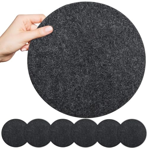 6 Stück Filzuntersetzer Rund, 25 cm Durchmesser, Filzunterlage, Pfannenschoner Filz,Groß, Vielseitig für Küche und Tisch
