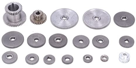 Spacnana Set di Ingranaggi per Tornio Kit di Ingranaggi in Metallo Alto, 18 Pezzi per Mini Tornio CJ0618, Materiale Durevole HT250, Perfetto per gli Appassionati di Taglio dei Metalli