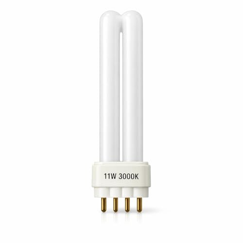 PL-S 11W 4-Pin CFL Lamp, 2G7 Base, 720lm, 3000K Warm White, 10,000 Hour Life, Energy Saving