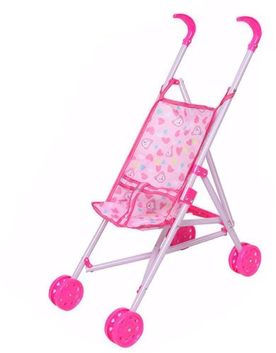 Grtheenumb Babypuppen-Kinderwagen | Babypuppen-Kinderwagen 9, 84 x 19, 29 x 20, 87 Zoll, faltbar für Puppen mit stabilem Rahmen, Spielzeug für Kleinkinder, Jungen, Mädchen, kleine Kinder