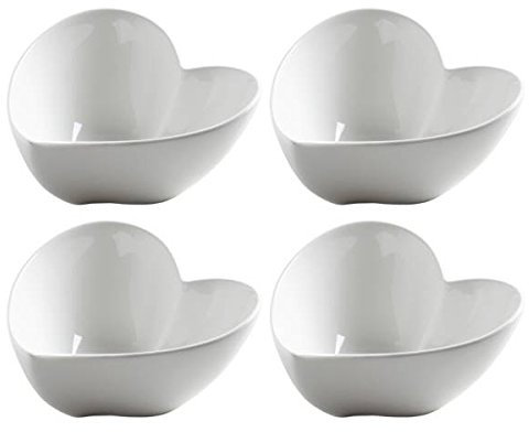 Maxwell & Williams 4er Set Herz Schalen White Basic Heart 11cm H. 6cm Porzellan