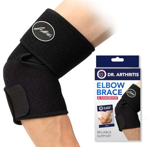 Dr.Arthritis Doctor Developed Premium Copper Lined Elbow Support Brace & Doctor Handbook - Relief & Support For Elbow Injuries And Other Elbow Conditions