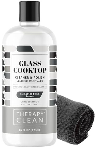 Therapy - Cooktop Cleaning Kit - Includes 16 oz. (473ml) Bottle of Therapy Heavy Duty Cooktop Cleaner, 1 Scrubbing Pad
