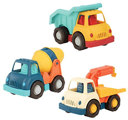 Wonder Wheels 3 Große LKWs Kipplaster, Abschleppwagen, Betonmischer – Kinder Spielzeug Outdoor Sandkasten Sandspielzeug – Fahrzeuge ab 1 Jahr