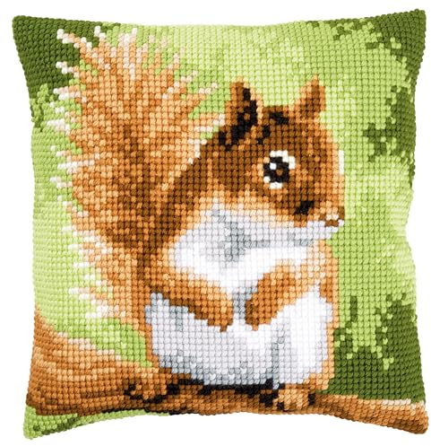 Red Squirrel Cross Stitch Cushion Front Kit