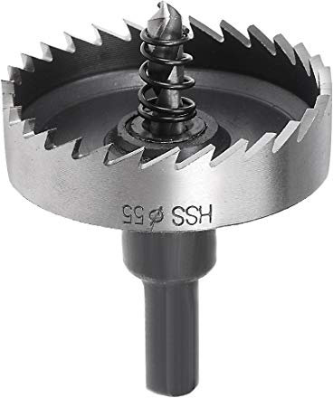 sourcingmap 55mm High Speed Steel HSS Drill Bit Hole Saw Cutter for Metal Alloy Wood