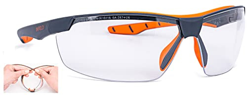 Schutzbrille Flexor Plus EN 166 Fassung:dunkelgrau-orange Scheibe:klar PC INFIEL