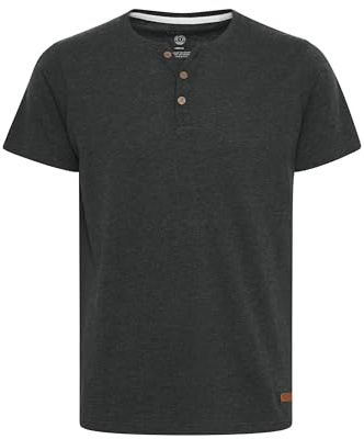 !Solid Volker Herren T-Shirt Kurzarm Shirt Mit Grandad-Ausschnitt, Größe:3XL, Farbe:Dark Grey Melange (8288)