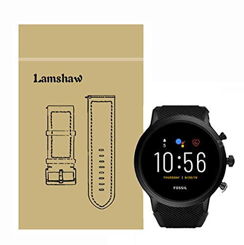 Ceston Mode Silicone Classique Bracelet De Remplacement pour Fossil The Carlyle HR Gen 5 (Noir)