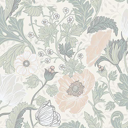 A-Street Prints 2948-33000 Papier peint Motif floral Gris clair