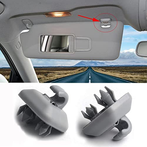 Porpor Booya 2er-Pack Sonnenblenden-Haken-Clip für A1 A3 A4 A5 Q3 Q5 OEM (8E0 857 562) (grau)