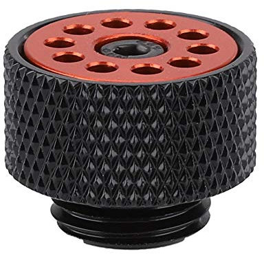 Luftauslassarmatur, manuell und automatisch G 1/4 wassergekühltes, einstellbares Luftentleerungsventil für Computer-Wasserkühlungssystem(Schwarz + rot)