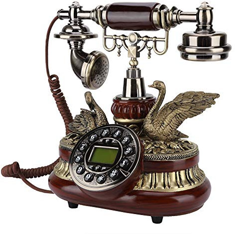 Retro Vintage Telefon, FSK/DTMF Vintage Antike Schnurgebundenes Analog Telefon, Klassisches Europäisches Retro-Festnetztelefon mit Kabel für Hause/Hotel/Büro.