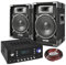 MAX MAX8PAIR 400W 8 Passive PA Speakers with Amplifier Kit - Complete Sound System for DJs, Parties, Events - High-Power Performance, Clear Audio, Easy Setup - Ideal for Indoor & Outdoor Use