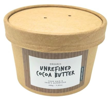 Motherland Organics Unraffinierte afrikanische Kakaobutter für Körper und Gesicht, 200 g
