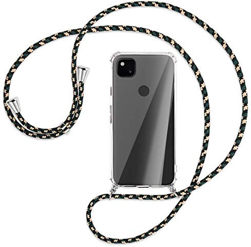 mtb more energy® Handykette kompatibel mit Google Pixel 4a (5.81'') - Camouflage - Smartphone Hülle zum Umhängen - Anti Shock Full TPU Case