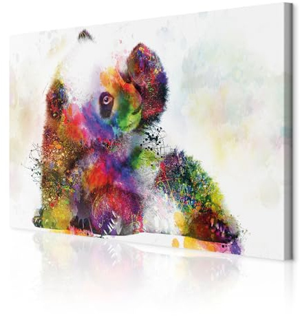 decomonkey Wandbilder Tiere Abstrakt 60x40 cm 1 Teilig Leinwandbilder Panda