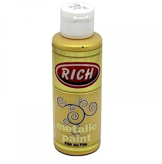 Rich Metallic Acrylfarben 120 ml-Gold – Wasserbasierte Metallicfarbe für Kunst- und Dekorationsprojekte, glänzender Effekt, ideal für kreative Anwendungen und unverarbeitete Oberflächen