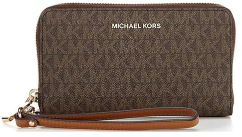 Michael Kors Women Lg Flat Mf Phn Case Hand Bag, Braun