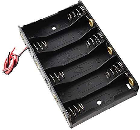 UMTMedia® 1Pc of 6 Slot AA Open Battery Holder Box PCB Enclosure For Arduino PI