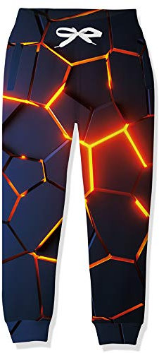 Goodstoworld Jogginghose Kinder Hosen JungsTrainingshose Mädchen Sporthose Freizeithose Rote Lava Trainingsanzug Bottoms 3D Druck Hose 8-9 Jahre 150