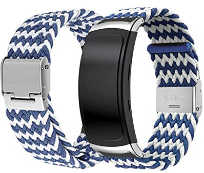 Samsung Gear Fit 2/Fit 2 Pro Armband - Nylon Sport Strap Geflochten Elastisch Mesh Für Damen/Herren Ersatzband Fitness Kompatibel Mit Galaxy Gear