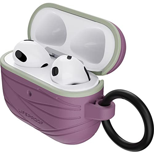 LifeProof Kopfhörer Hülle für AirPods 3. Gen 2021, stoßfeste, sturzsichere, dünne, kratz- und abriebfeste Schutzhülle für Apple Watch, inklusive Karabiner, nachhaltig hergestellt, Lila