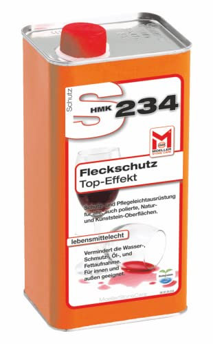 Moeller Stone Care - HMK S234 Fleckschutz-Top Effekt - 0,25 Liter - Gebrauchsfertige, lösemittelhaltige Spezial-Imprägnierung für Natur- und Kunststeine, Betonwerkstein, Terrazzo uvm.
