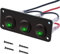 RUNCCI-YUN 12V pannello interruttore,Pulsante Interruttore Rotondo,12-24V 3 Gruppi Pannello interruttori a levetta LED,Pannello Interruttori a Bilanciere per Auto, Barca, Camion (Verde)