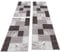 Carpettex Bettumrandung Schlafzimmer 3teilig Kurzflor Teppich Kariert Muster Braun Beige Bettset:2 mal 80x150 cm + 1 mal 80x300 cm - Bettvorleger Schlafzimmer Läufer Set Weicher Bettumrandung Teppich